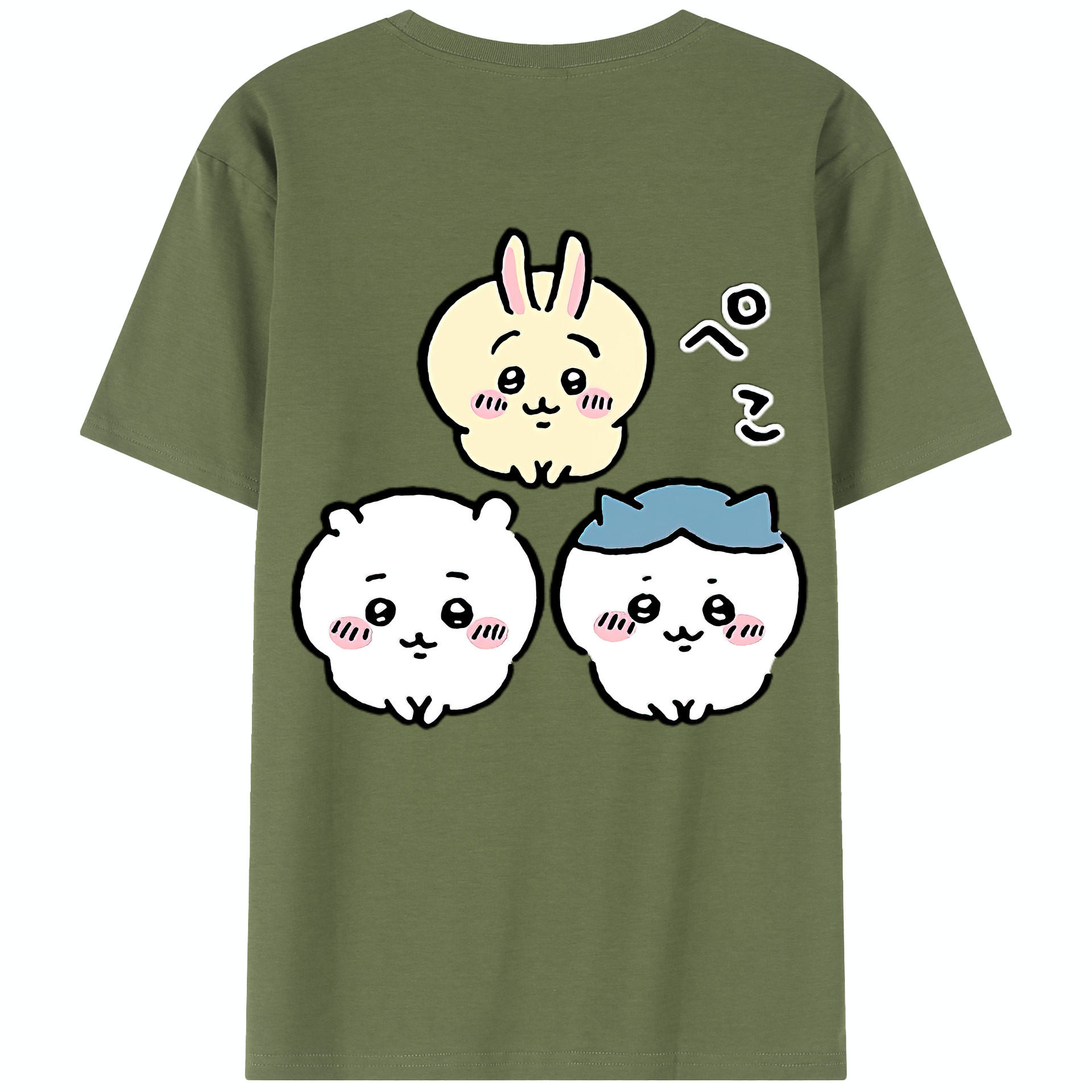 （画像用） ちいかわ うさぎ Chii-kawa usagi 綿100％半袖Tシャツ（背面プリント）